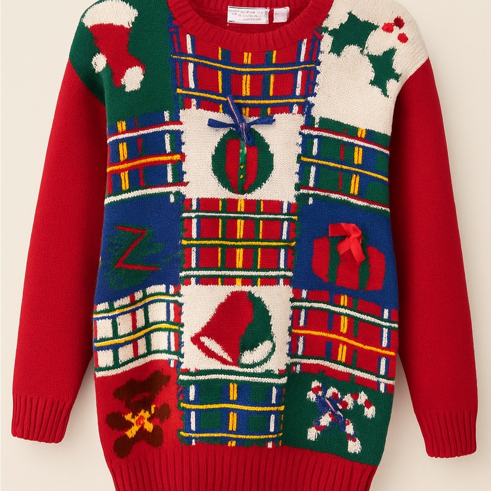 Vintage Laura Gayle Patchwork Christmas Sweater – Petite M